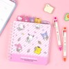 Kitty Friends Cute Characters Illustrated Tabbed Index Ruled Spiral Notebook