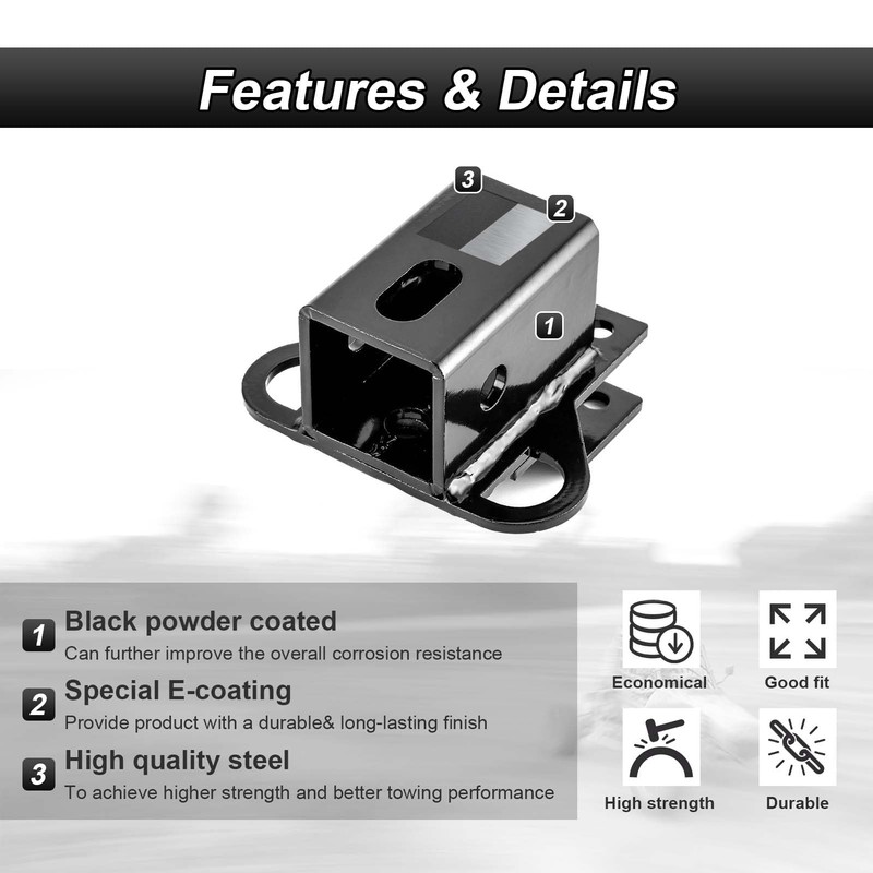 ROMELACK 2" Rear Towing Receiver Hitch Heavy Duty Steel Compatible
