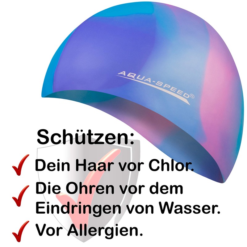 Aqua Speed Swimming Cap for Men, Bathing Cap Multi-Coloured with