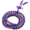 Shanxing 6mm Amethyst Crystal 108 Prayer Beads Mala Wrap Bracelet