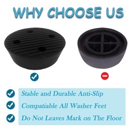 Anti Vibration Pads for Washing Machine, Noise Reducing Anti Slip Washer Vibration Pads, Washer and Dryer Anti Vibration Mat with Rubber Technology, Protects Floor Washer Foot Pads Set (8)