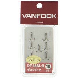 VANFOOK(ヴァンフック) ストロングファイントレブルフック DT-38BL-B <バーブレス> #14 フッ素ブラック