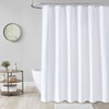 Dynamene White Fabric Shower Curtain， Waffle Weave Heavy Duty Hotel