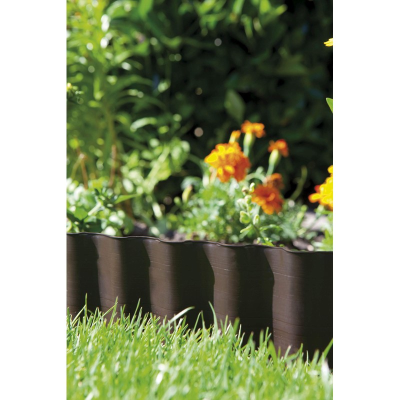 GARDENA 530-20 Flowerbed Edging Fence, Brown, 3.5 inches (9 cm)
