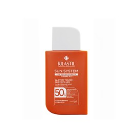 Rilastil Sun System Water Touch Superfluid SPF50, Fluido Solare Viso Idratante e Antiossidante Water Resistant ad Assorbimento Immediato, 50ml