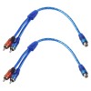 2pcs RCA Y Splitter Audio Jack Cable Adapter 1 Female