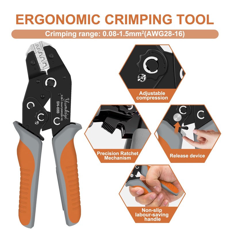 Yumkiyi Wire Stripper and Crimping Tool Kit,AWG 24-10 Automatic Stripper