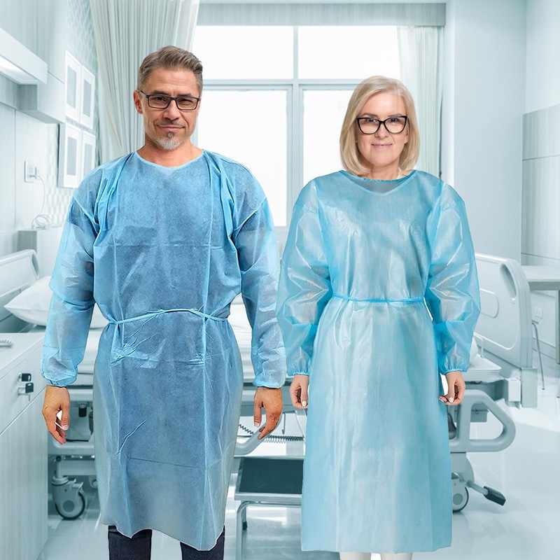Personal Touch 20 Pack Disposable Isolation Gowns - Blue Level