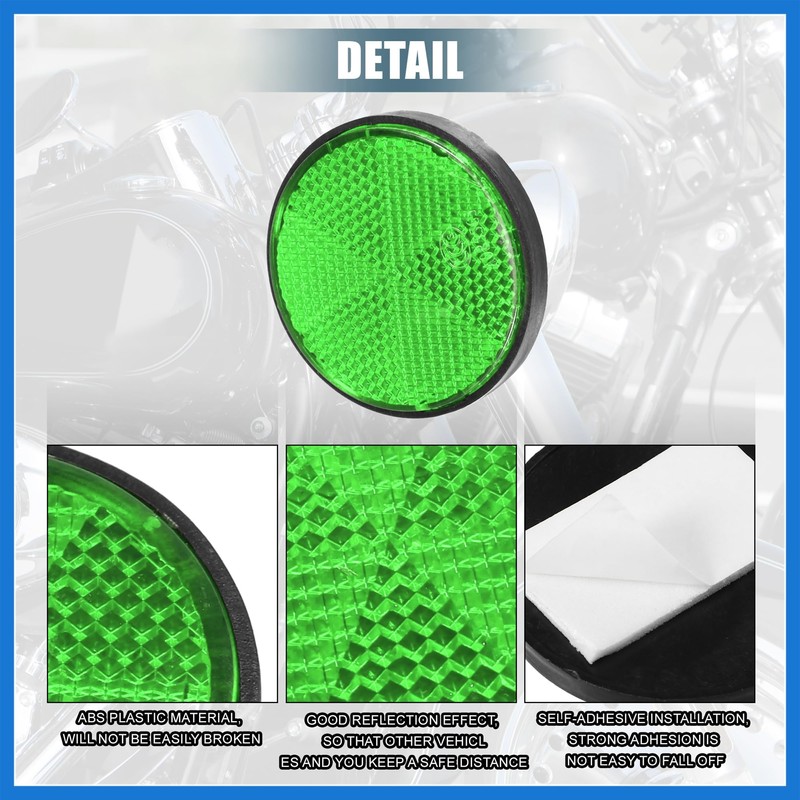 VekAuto 8 Pcs Round Stick-on Safety Spoke Reflective Self Adhesive
