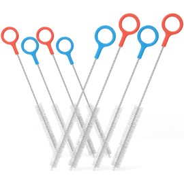 Heavy Duty Cleaning Brushes Set of 8 - Extra Long Straw Cleaners for Metal and Plastic Reusable Drinking Straws, to Clean Small Spaces, Sippy Cups, Water Bottles - Sturdy Hard Brush Bristles