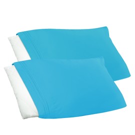 Clara Clark Premier 1800 Collection Pillowcase Set, Standard Size, Beach Blue, 2 Piece