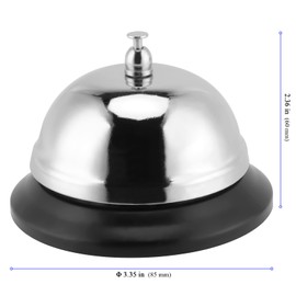 6 Pack Stainless Steel Reception Bell, YUENPUN Service Bell Counter, Metal Reception Call Bell, Restaurant Table Ring Bell for Waiters, Desks, Bars, Hotels, Schools, Homes, 8.5 x 6cm, Silver