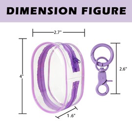 Linsaner Storage Bag for Organizing Data Cables, Earphone, Chargers, Keys, Change, Portable Transparent Storage Bag, Blind Box Doll Transparent Display Bag,Portable Multi-Function Storage Box(Purple)