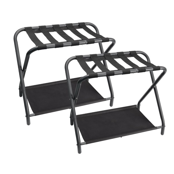 Jsluiiys Luggage Rack, Pack of 2, Suitcase Stand with Fabric