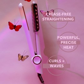 InStyler CURATION Ceramic Hair Styling and Straightening Flat Iron, white