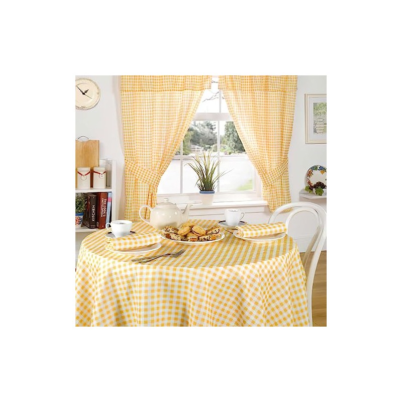 Molly Gingham Check Napkins, 4 Pack, Lemon