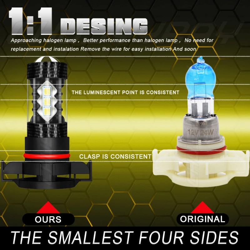 CHUSYYRAY 2X 3000K YELLOW LED FOG LIGHT BULBS KIT FOR