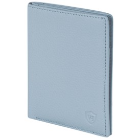 VON HEESEN® Men's Leather Wallet with Coin Compartment and RFID Protection, Genuine Leather Wallet for Men and Women, Wallet, lightblue, Without coin compartment, Without coin compartment