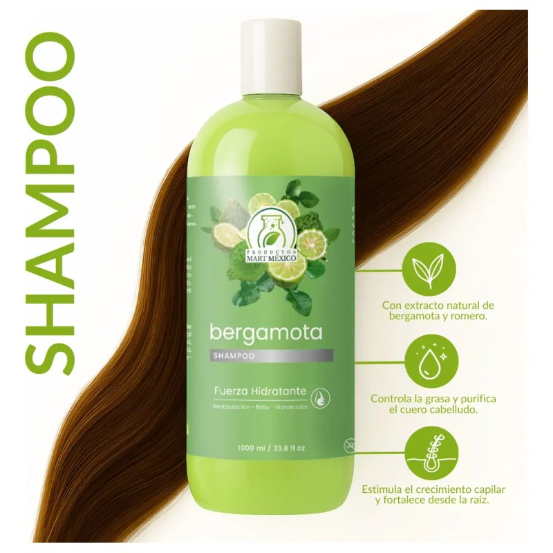 Shampoo Capilar De Bergamota Natural 1000 Ml
