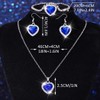 Unicra Heart Silver Jewelry Set Rhinestone Necklace Earrings Bracelet Sets