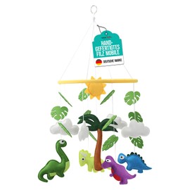 wortek Mobile Baby Mobile Baby Bed Mobile Changing Table - with Dinos Made of Felt - Baby Mobile for Bed Baby Wind Chime for Hanging - Baby Mobile Bed Bell Baby Room Decoration Boys and Girls