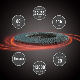 WORKPRO 10 x Abrasive Discs, Blade Discs ø115 mm, 80 Grit Discs for Angle Grinders for Stainless Steel, Metal/Steel and Wood