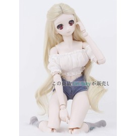 Linfairy 8-9inch 1/3 Size Doll Wig Figure Blonde Curly Wig 613C