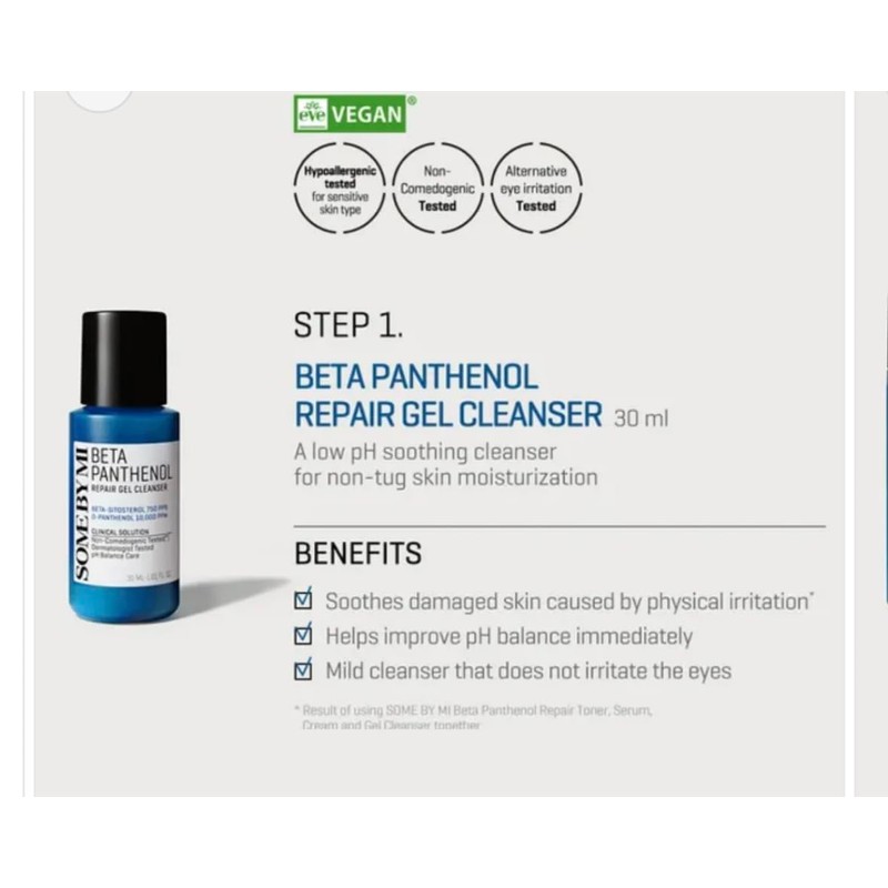 SOME BY MI Beta Panthenol Repair Starter Kit, Korean Skincare
