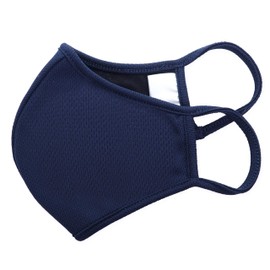 School Face Covering | 2-Layer | Washable | Reusable | Breathable | Dust Filtration | Splash Resistant | Ideal for all outdoor activities such as Cycling & Running | 3-pack, Nametag (Navy, Large)