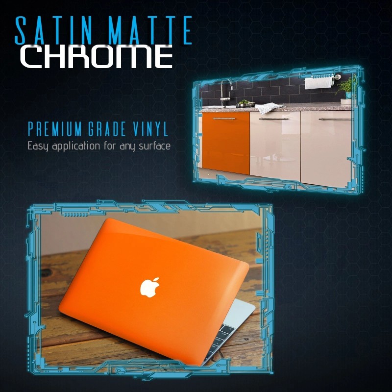 Solutions 60" x 120" Inch Orange Satin Matte Chrome Metallic
