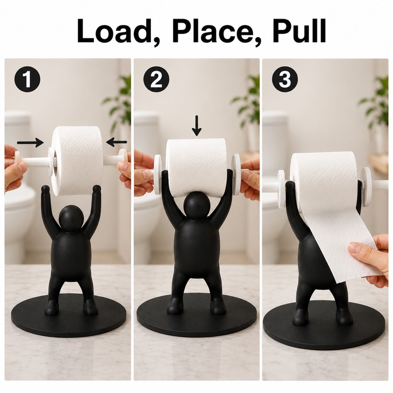 Funny Toilet Roll Holder for Bathroom - 3D Printed Fitness-Themed