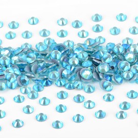 NCB 2880pcs Hotfix Rhinestones, Flatback Crystal Rhinestones for Crafts Clothes DIY Decoration (Aquamarine AB, SS8 2.4mm)