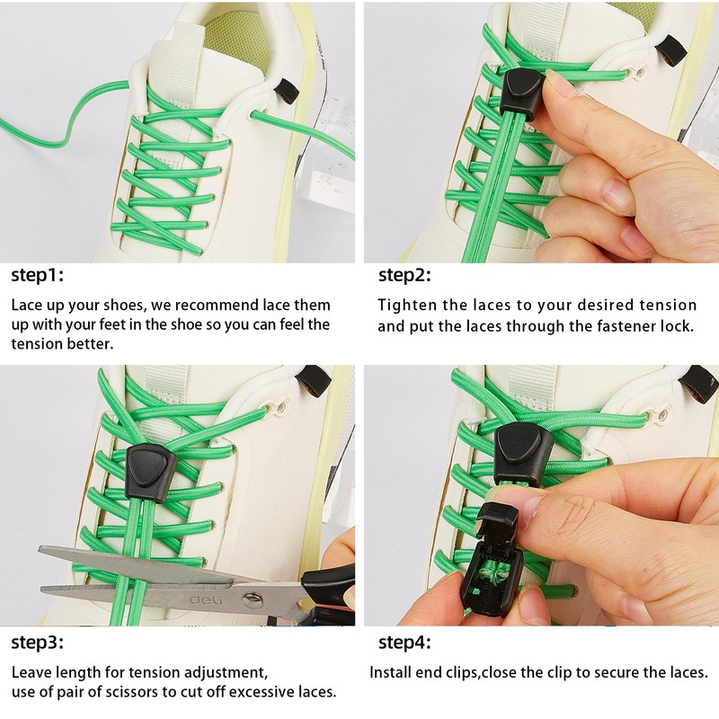 Elastic Shoe Laces,for Kids and Adults, Elastic No Tie Shoelaces,One