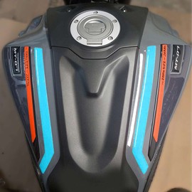 labelbike - 3D Stickers Motorcycle Protection Bands Upper Tank compatible with Yamaha Mt-07 2022 - Cyan Storm