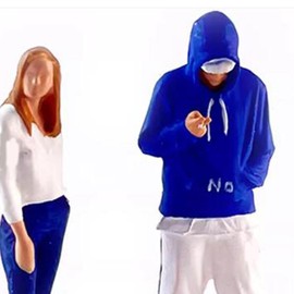 Perfeclan Miniature Diorama Man Figures 1:64 Scale Human Figure Train Park Street People Figures DIY Crafts Resin for Micro Landscape