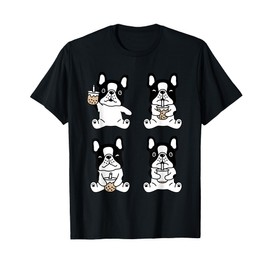 Kawaii French bulldog Bubble Tea Frenchie Dog Drink Boba Tea T-Shirt