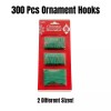 300Pcs Ornament Hooks Green Christmas Tree Hanger 200 Small 100