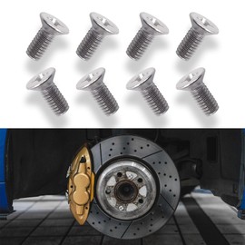 Kutyun 8PCS Rotor Screws for Brake Discs, Auto Replacement Brake Adjusting Screw Assemblies, 93600-06014-0H Stainless Steel Brake Disc Rotor Screws Compatible with Honda, Kia Hyunda Models (8PCS)