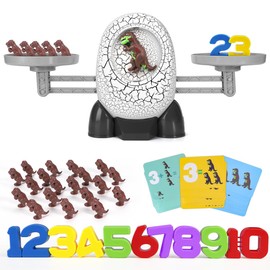 GILOBABY Educational Toy Maths Game, Montessori Toy for Children with Scales and Accessories, Educational Games Children's Toy Gift for Boys Girls from 3 Years (Dinosaur)