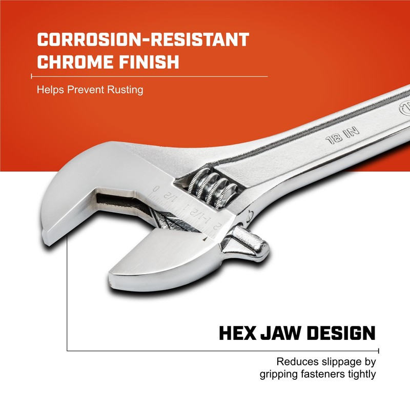Crescent Adjustable Tapered Handle Wrench - Carded - Home Improvement,
