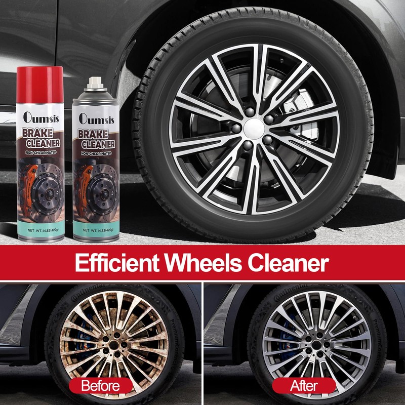 OUMSIS Brake Cleaner, Non-chlorinated Brake Cleaner Spray Can, Oil-Dust-Rust Remover