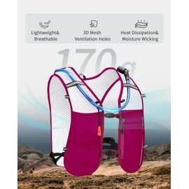 ECOHUB Running Hydration Vest Backpack,Lightweight Breathable Pack with 2L Water Bladder Bag Daypack for Hiking Trail Running Cycling Race Marathon for Women Men (Red)