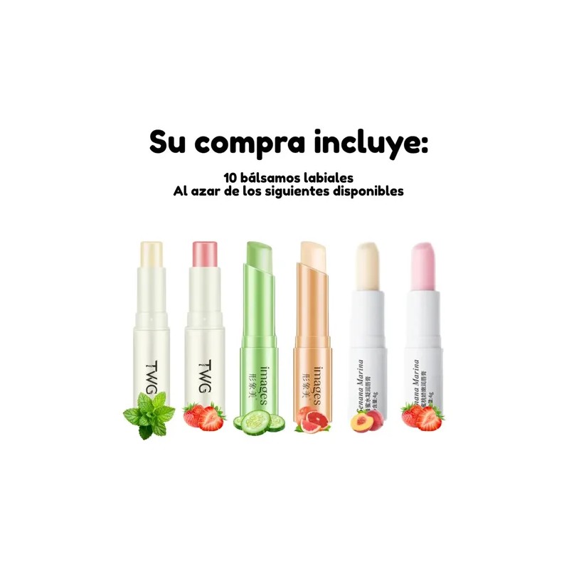 10 Bálsamo Cuidado Facial Labial Hidratante Labios Lip