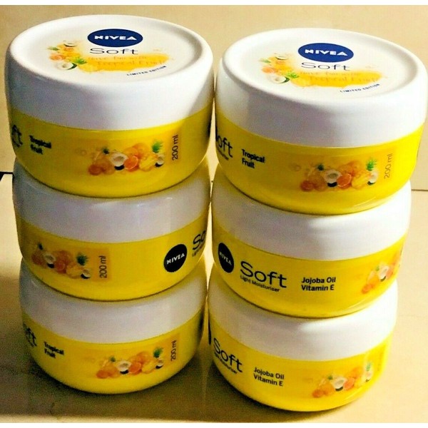 Nivea Soft Light Moisturizing 6 Creams Tropical Fruit  Vitamin E & Jojoba Oil