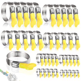 XSHAO 40 Stück Schlauchschelle Edelstahl, 8-44mm Einstellbare Schlauchschellen Sortiment mit Flügelmutter für Poolschlauch Gasschlauch Waschmaschinen Sandfilteranlage und Gartenschlauch (8 Größen)en)