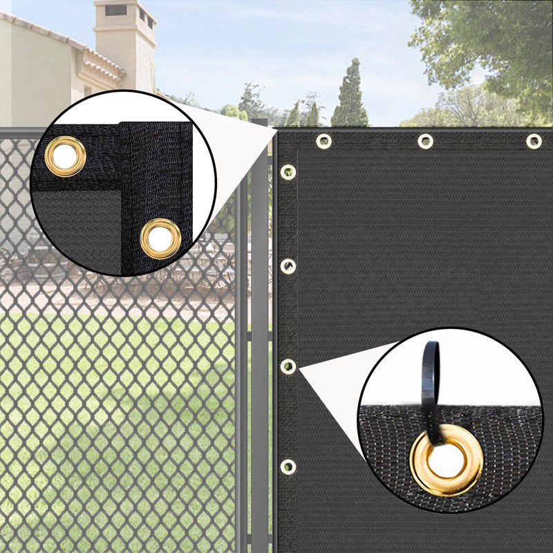 UPGRADE Privacy Fence Screen 4'x8' Dark Grey Outdoor 90% Visibility