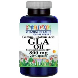 GLA (Gamma Linolenic Acid) 800mg 200 Caps by Vitamins Because