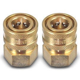 ESSENTIAL WASHER Brass 3/8" Female Quick Connect Fittings To Female NPT | Pressure Washer Couplers | 4200 PSI | 2 Pack
