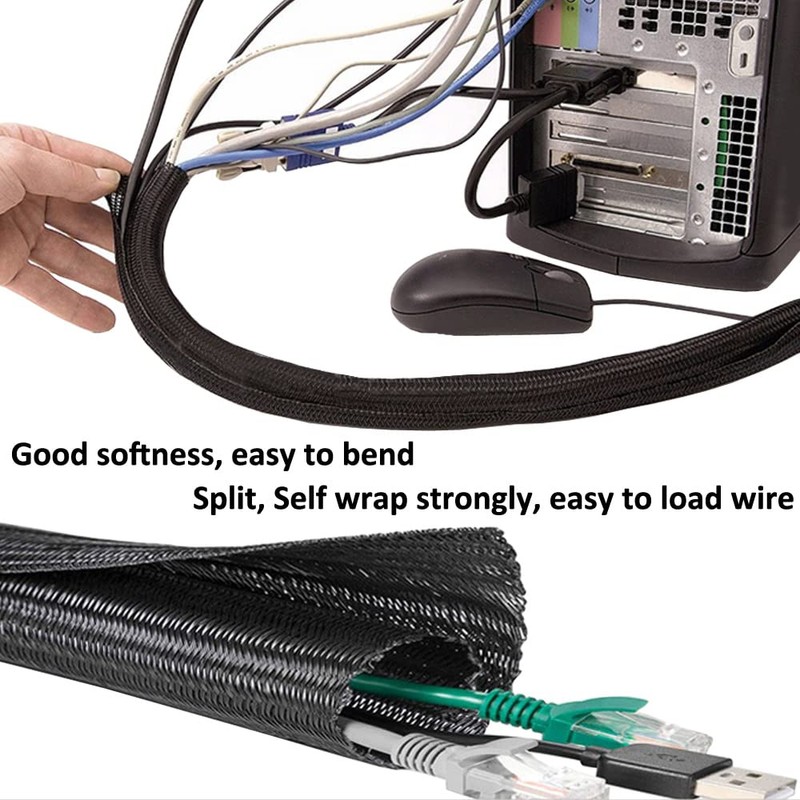 ETOPARS 19 mm Self-Closing Cable Sleeve, Braided Hose, Split Hoses,