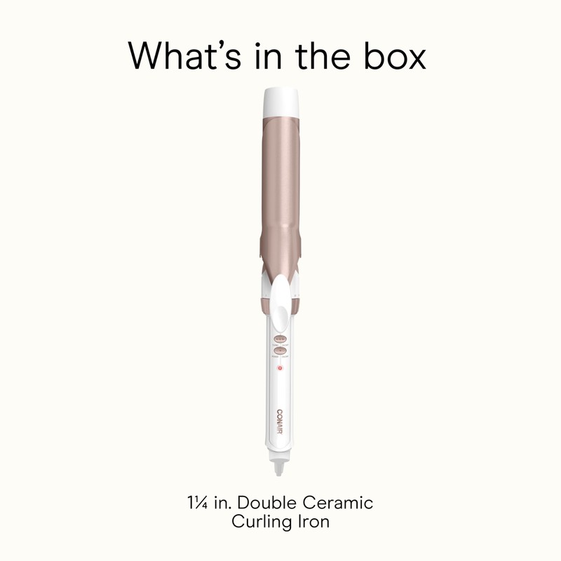 Conair Double Ceramic 1-1/4 Inch Curling Iron, 1.25-Inch Barrel Creates